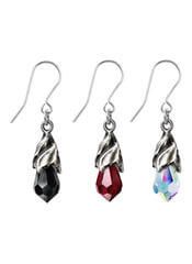 Empyrean Tear Earrings in Red, Black or Crystal