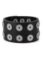 Product reviews for the Black Leather 14 Riveted Cogs Wristband