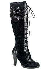 GLAM-240 Black Lace Gothic Boots