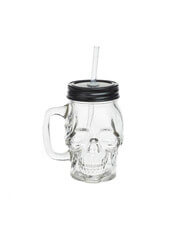Glass Skull Drinking Jar