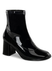 GOGO-150 | Ankle-High Black Patent Gogo Boots at Rivithead