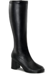 Wide Calf Black Knee-High Gogo Boots at Rivithead