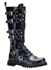 GRAVEL-22 Black Leather Boots - Clearance