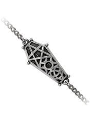 Gothic Hex Coffin Bracelet with Pentagram Designs