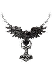 Hrafnhamerr Viking Necklace – Thor's Hammer & Black Raven