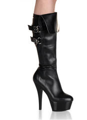 KISS-2007 Black Cuffed Boots