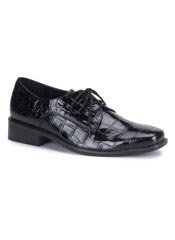 LOAFER-17 Black Alligator Shoes