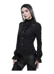 Lucia Women's Long Sleeve Black Gothic Shirt