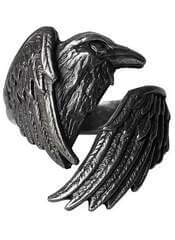 Gothic Raven Ring - Blackened Pewter Ring from Alchemy