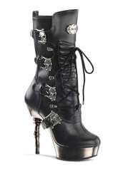 MUERTO-1026 Skull Buckle High heel boots