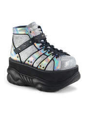 NEPTUNE-100 Silver Glitter Hologram Platform Shoes