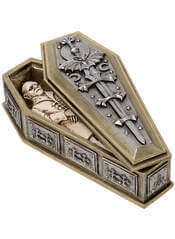 Gothic Nosferatu Figurine with Decorative Vampire Casket