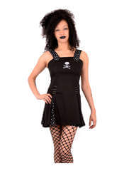 Polker Skull Black Polka Dot Mini Dress
