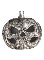 Silver Pumpkin Skull Pot
