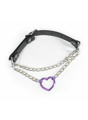 Heart & Chain Choker - Purple