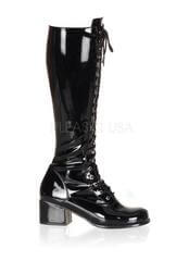 RETRO-302 Black Patent Boots