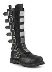 RIOT-21 Vegan Leather Combat Boots with Metal Plates