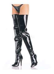 SEDUCE-4010 Black Patent Thighigh Boots