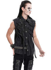Shadow Piercer Vest – Dark Streetwear Ringed Black Vest
