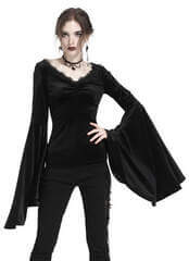 Shadowveil Bell Sleeve Top Bewitching Gothic Fashion