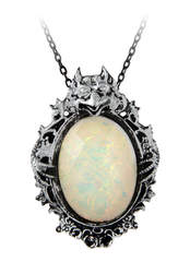 Shaw Opal Cameo Pendant Necklace