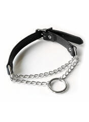 Slip Choker in Silver with O-Ring and Chain Details