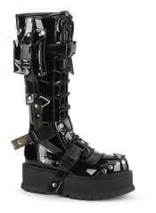 SLACKER-260 Men's Knee High Patent Platform Boots