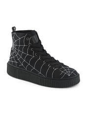 SNEEKER-250 spider web high top creeper sneakers