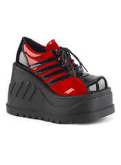 STOMP-08 Red and Black Platform Shoes