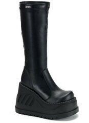 STOMP-300 Black Platform Boots