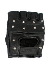 Studded Fingerless Leather Gloves