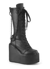 SWING-150 | Women's Black Knee High Platform Boots
