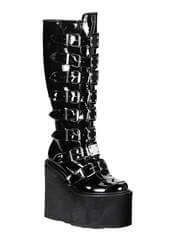 SWING-815 Black Patent Gothic Boots