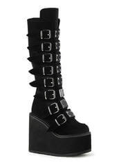 SWING-815 | Women's Black Velvet Platform Boots