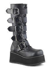 TRASHVILLE-518 5 buckle men\'s platform boots