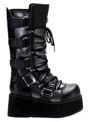 TRASHVILLE-519 Black Platform Boots