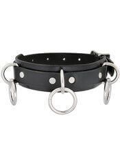 Gothic Three Ring Leather Choker