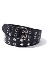 BLACK Leather Rivet & Grommet Belt