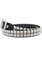 Two Row Pyramid Studded Belt with Removable Buckle