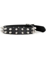 2 Row Spiked Leather Choker
