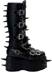 WICKED-808 Black Platform Boots - Clearance