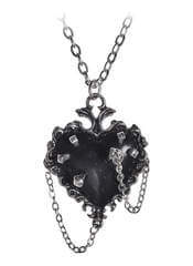 Witches Black Heart Pendant Necklace