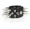 3 Row Long Spike Leather Wristband