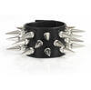 3 Row Long Spike Leather Wristband