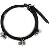 Leather choker with three sets of grouped rings