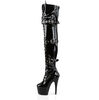 ADORE-3028 Black Patent Stiletto Thigh High Boots