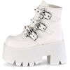 ASHES-55 White Gothic Platform Boots