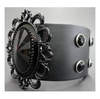 Black Filigree Leather Wristband