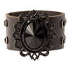 Black Filigree Leather Wristband