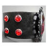 Red Black Filigree Leather Wristband